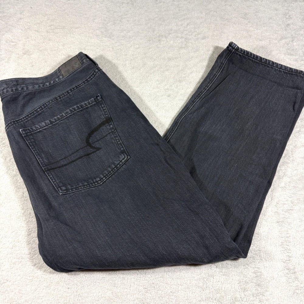 American Eagle Vintage Hi-Rise Jeans Womens 20 Black Straight Leg Cotton Denim